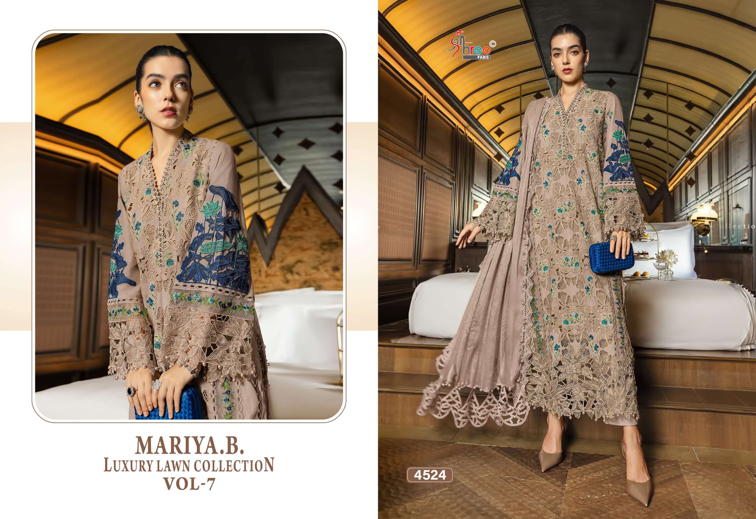 SHREE FABS MARIYA B LUXURY LAWN COLLECTION VOL 7 COTTON DESIGNER WORK PAKISTANI SUIT