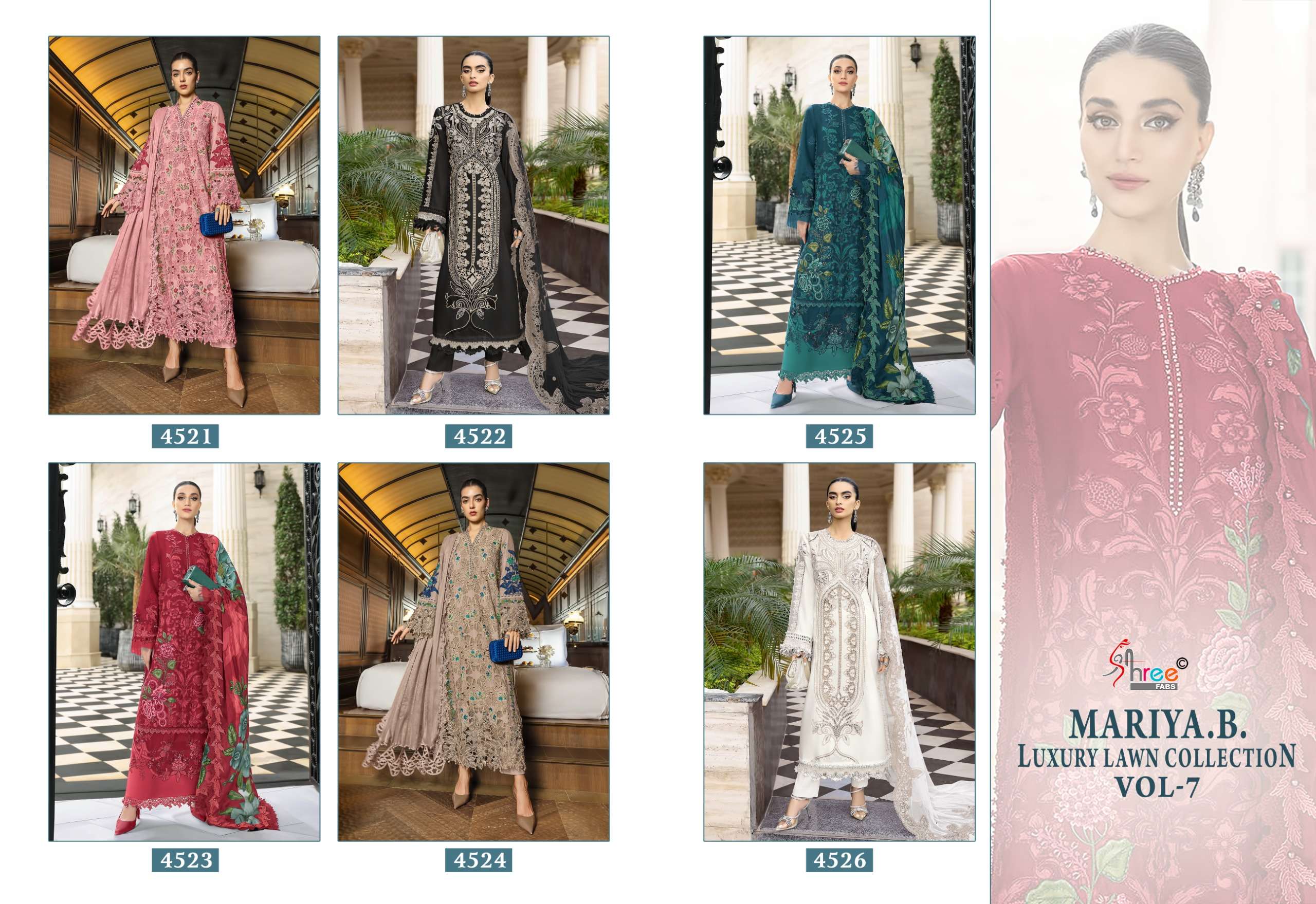 SHREE FABS MARIYA B LUXURY LAWN COLLECTION VOL 7 COTTON DESIGNER WORK PAKISTANI SUIT