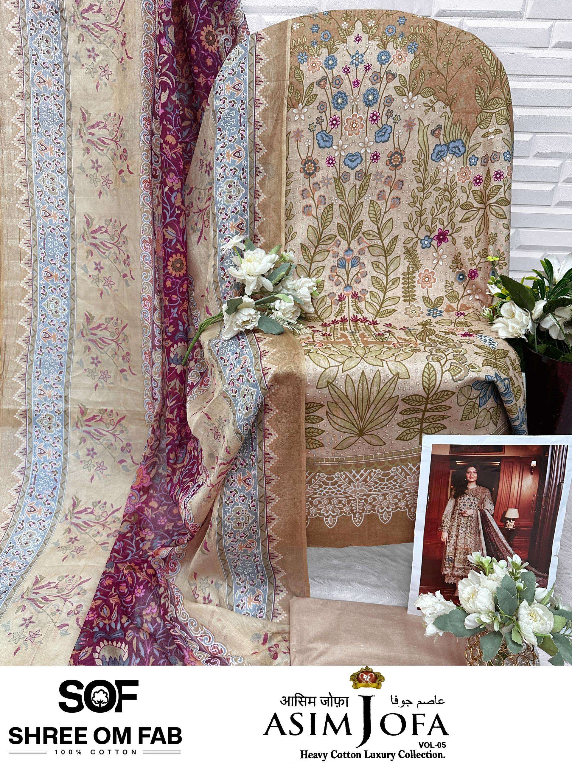 SHREE OM FAB ASIM JOFA VOL 5 COTTON DIGITAL PRINT SALWAR SUIT