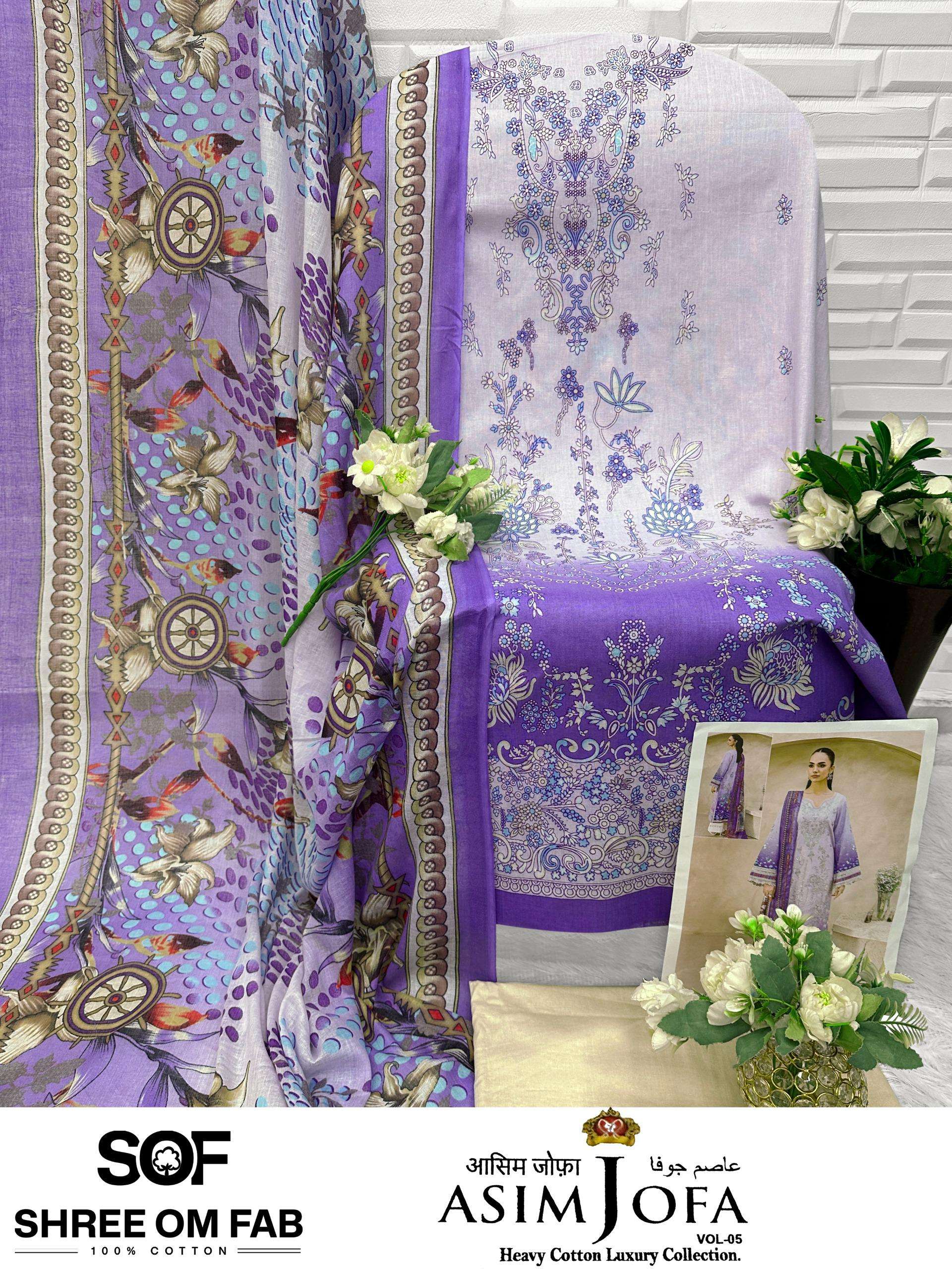 SHREE OM FAB ASIM JOFA VOL 5 COTTON DIGITAL PRINT SALWAR SUIT