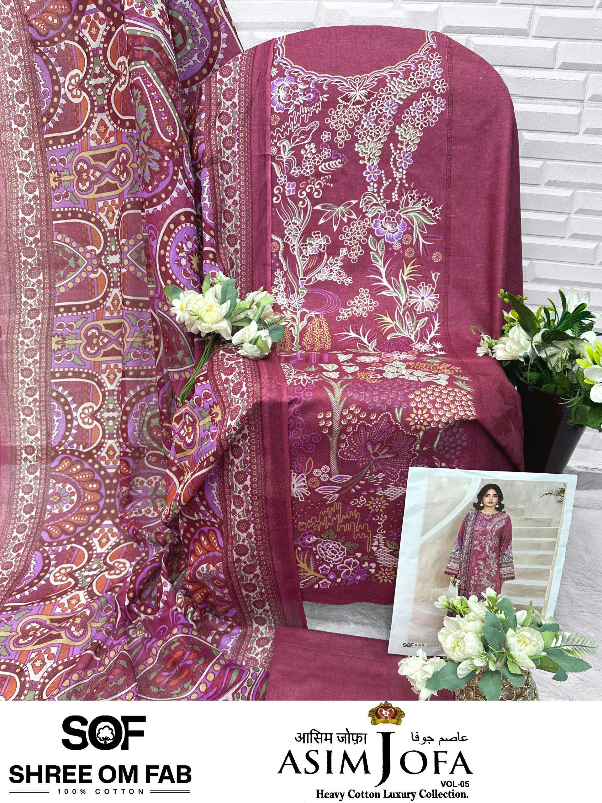 SHREE OM FAB ASIM JOFA VOL 5 COTTON DIGITAL PRINT SALWAR SUIT