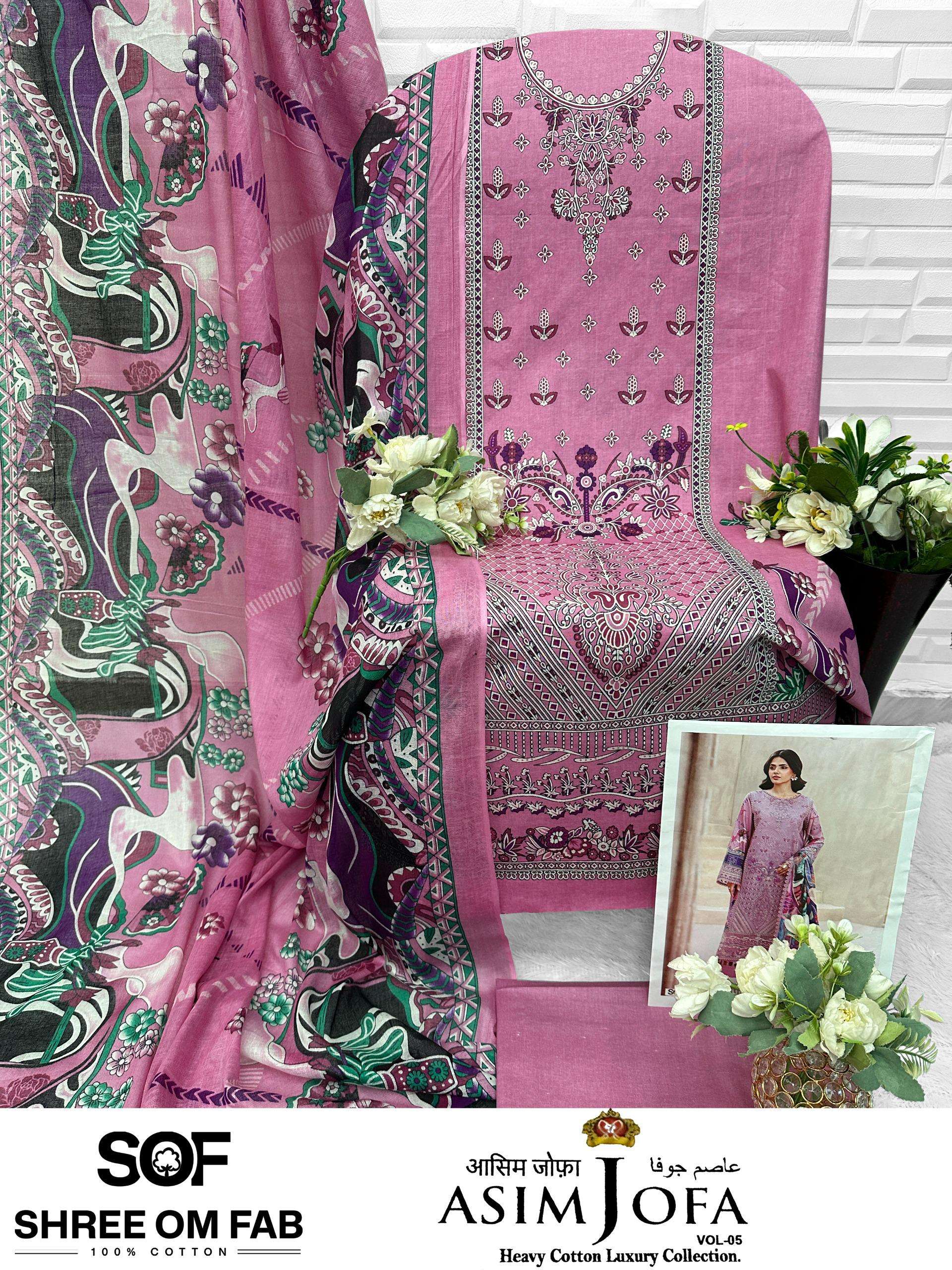 SHREE OM FAB ASIM JOFA VOL 5 COTTON DIGITAL PRINT SALWAR SUIT