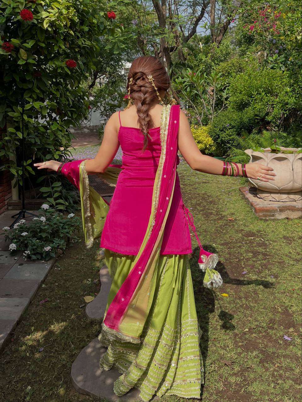 SRK 5344 SILK FESTIVE WEAR LADIES TOP LEHENGA AND DUPATTA SET 