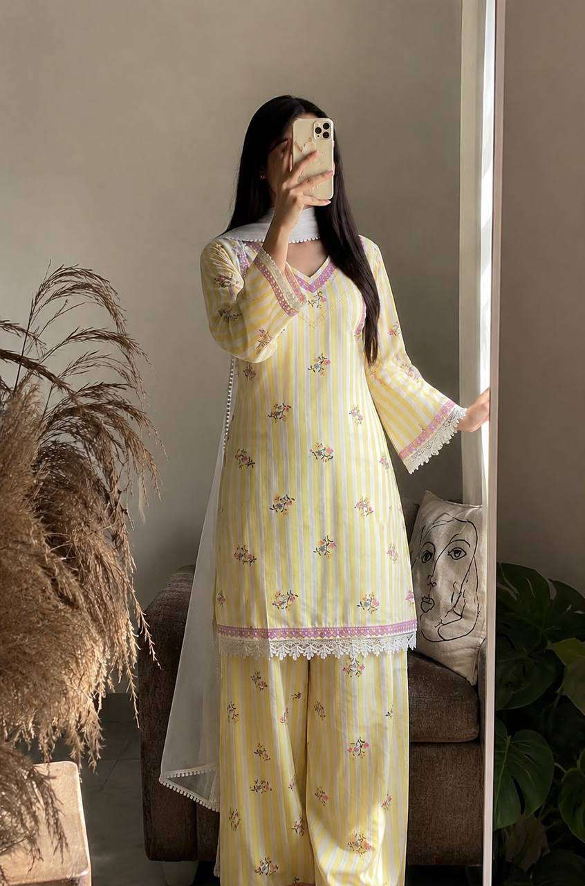 SRK 5356 CREPE FABRIC PREETY LOOK DESIGNER LADIES TOP FARSHI PLAZZO AND DUPATTA SET 