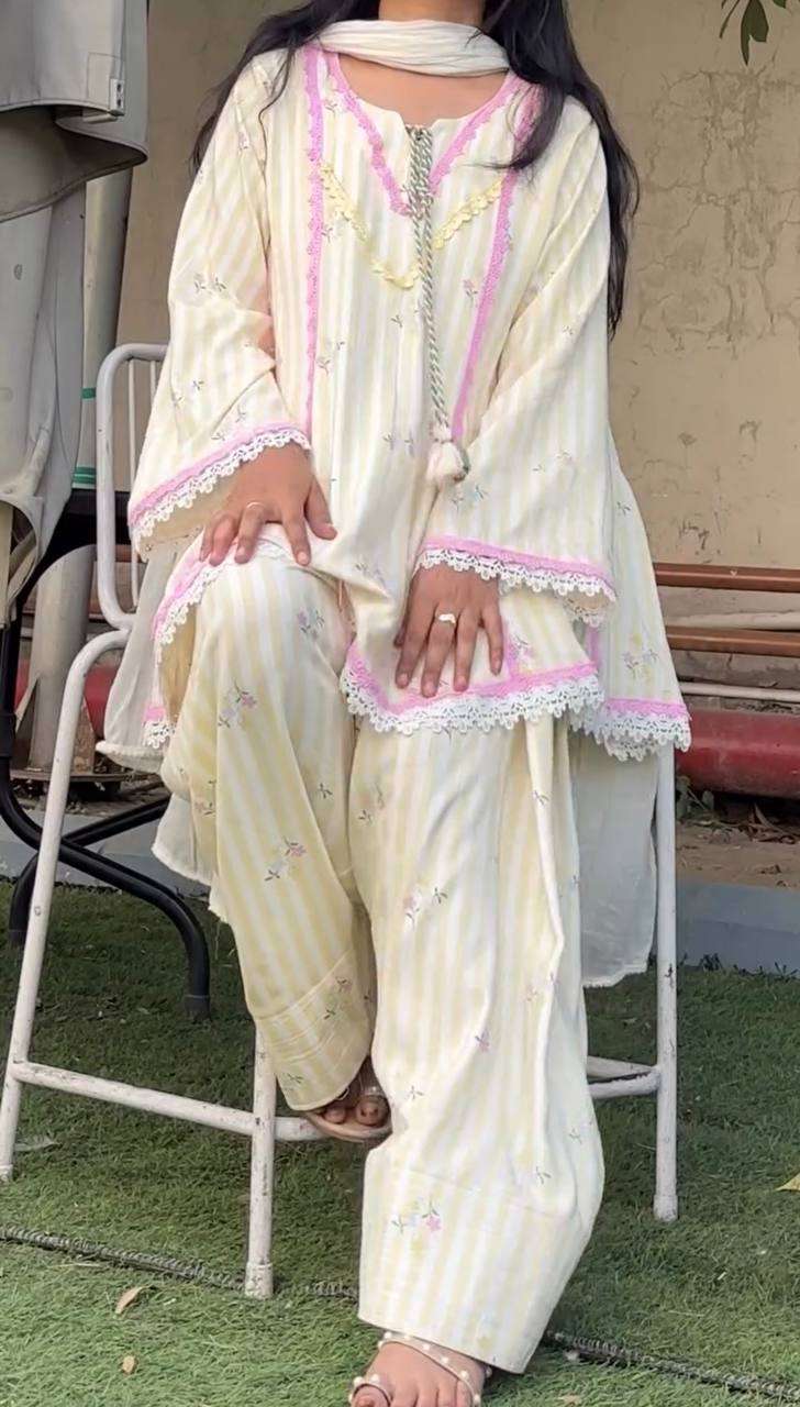 SRK 5356 CREPE FABRIC PREETY LOOK DESIGNER LADIES TOP FARSHI PLAZZO AND DUPATTA SET 