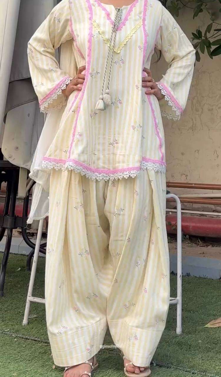 SRK 5356 CREPE FABRIC PREETY LOOK DESIGNER LADIES TOP FARSHI PLAZZO AND DUPATTA SET 