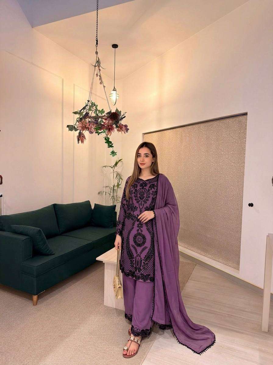 SRK 5364 FOX GEORGETTE SEQUENCE EMBROIDERY DESIGNER WORK PAKISTANI STYLE SUIT