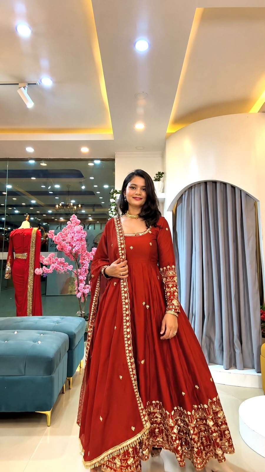 SSR 544 SILK SEQUENCE EMBROIDERY DESIGNER WORK PARTY WEAR ANARKALI GOWN BOTTOM AND DUPATTA SET 