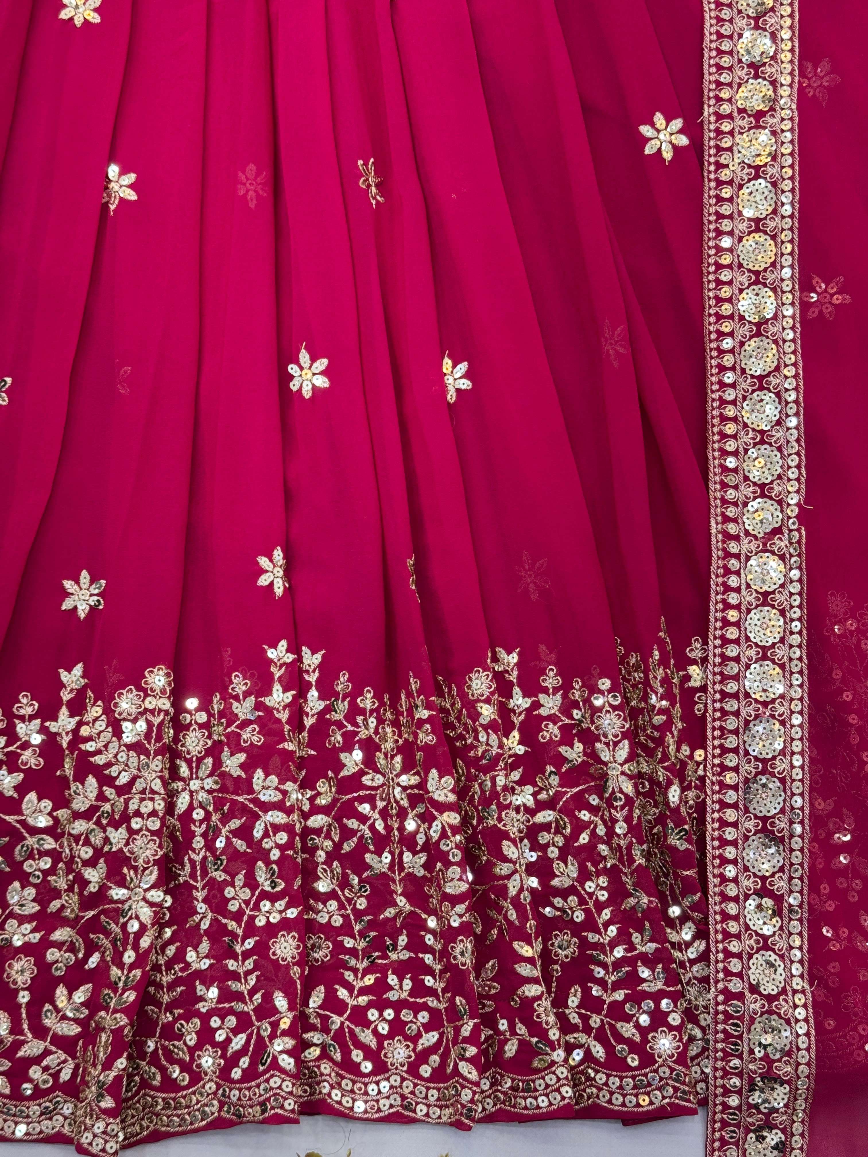 SSR 546 GEORGETTE SEQUENCE DESIGNER WORK READY MADE FESTIVE WEAR GOWN SUIT