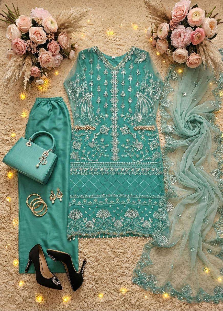 ST 178 BEAUTIFUL DESIGNER LOOK PARTY WEAR PAKISTANI STYLE SUIT 