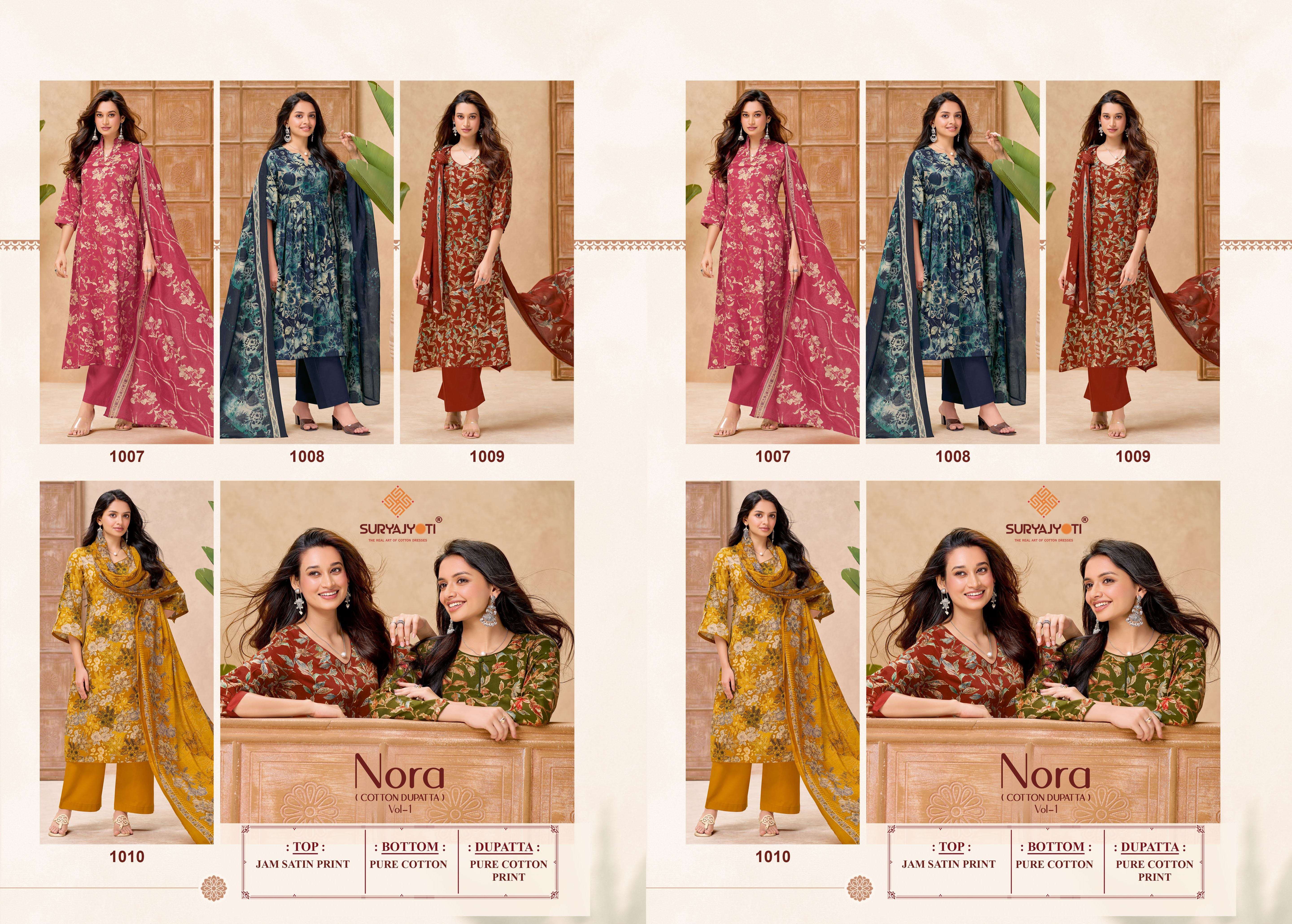  SURYAJYOTI NORA VOL 1 SATIN PRINT FANCY LADIES SUIT