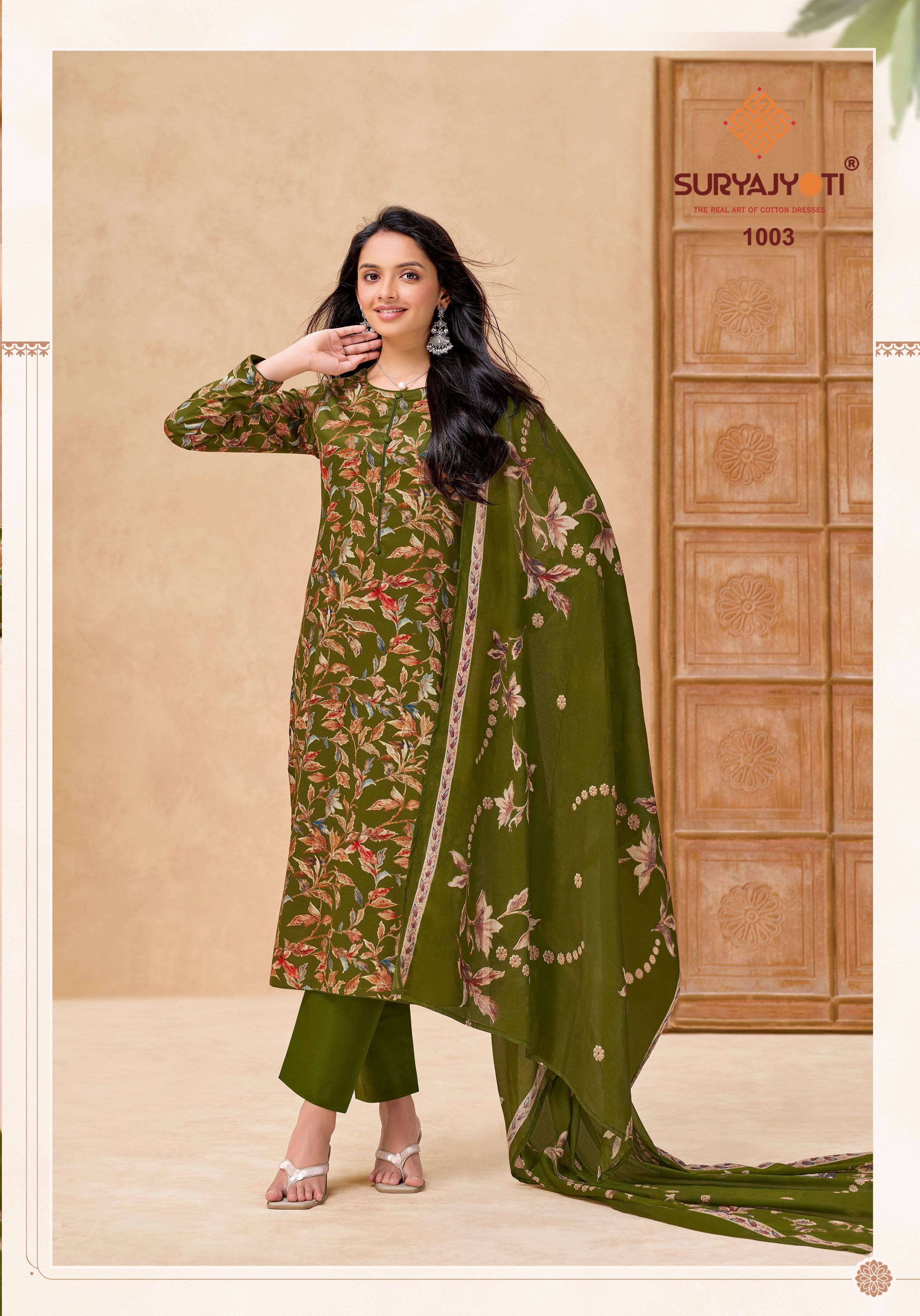  SURYAJYOTI NORA VOL 1 SATIN PRINT FANCY LADIES SUIT