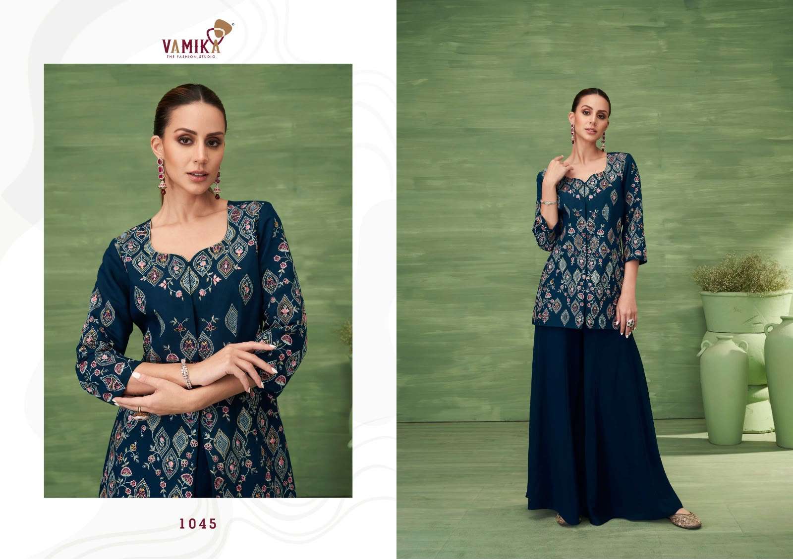 VAMIKA JALWA ROMAN SILK WITH HEAVY EMBROIDERY DESIGNER FUNCTION WEAR DRESS