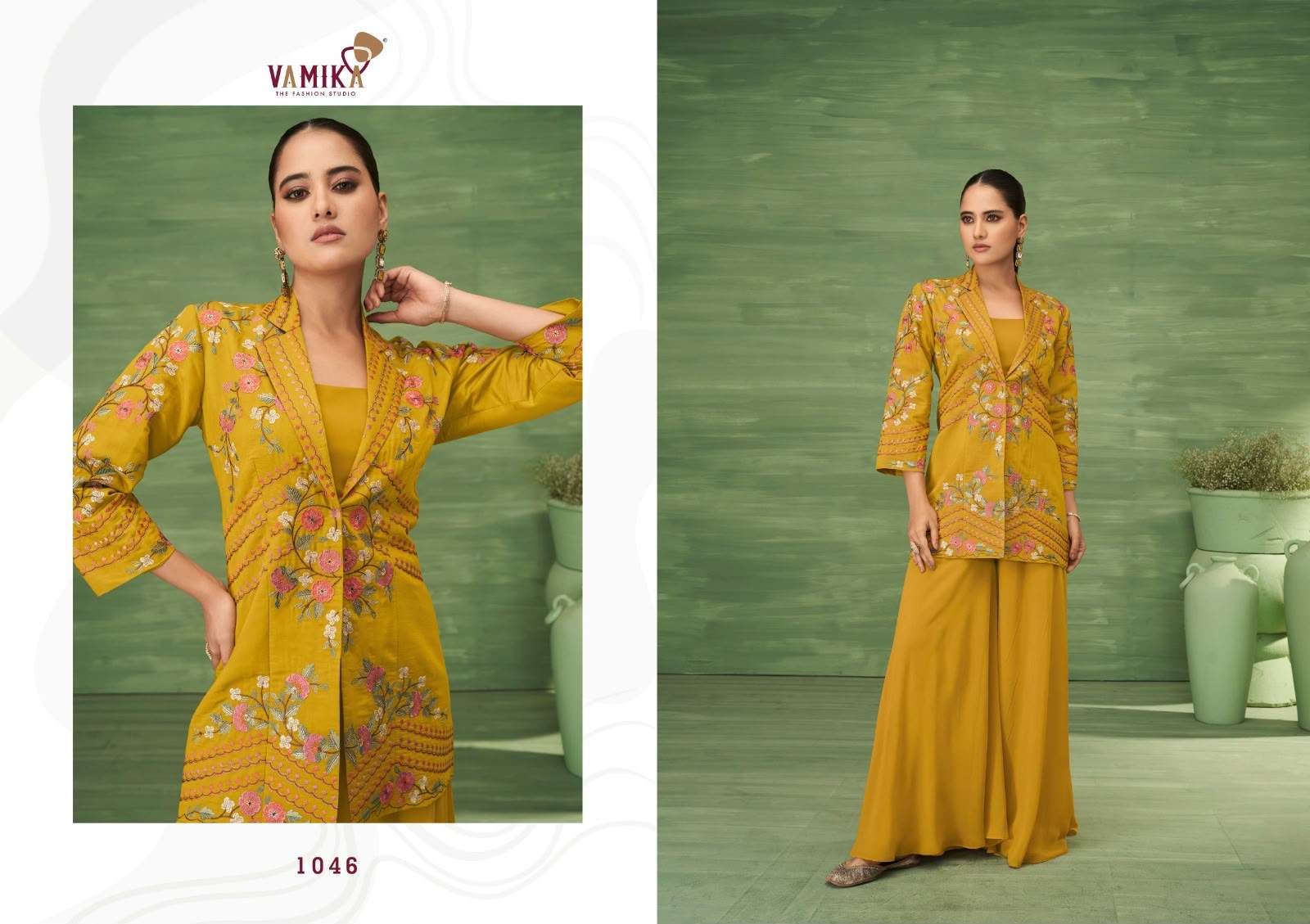 VAMIKA JALWA ROMAN SILK WITH HEAVY EMBROIDERY DESIGNER FUNCTION WEAR DRESS