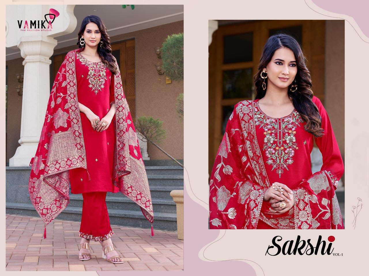 VAMIKA SAKSHI VISCOSE DESIGNER WORK READY MADE LADIES SUIT