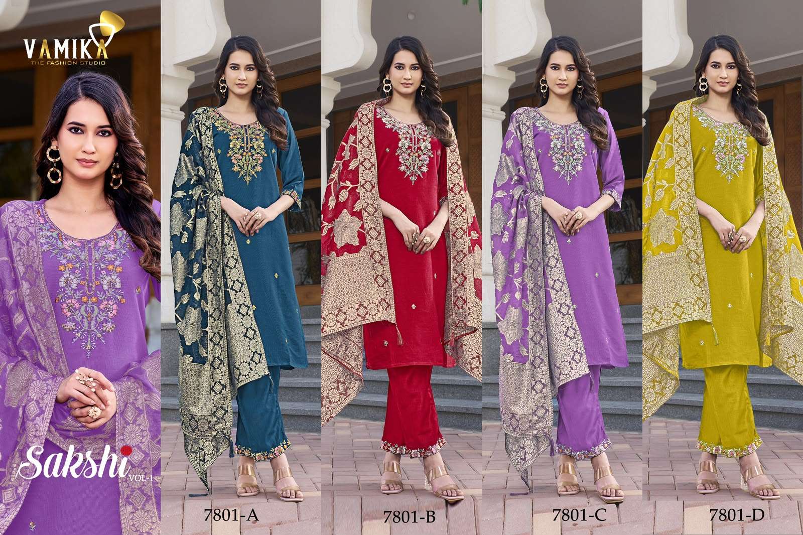 VAMIKA SAKSHI VISCOSE DESIGNER WORK READY MADE LADIES SUIT