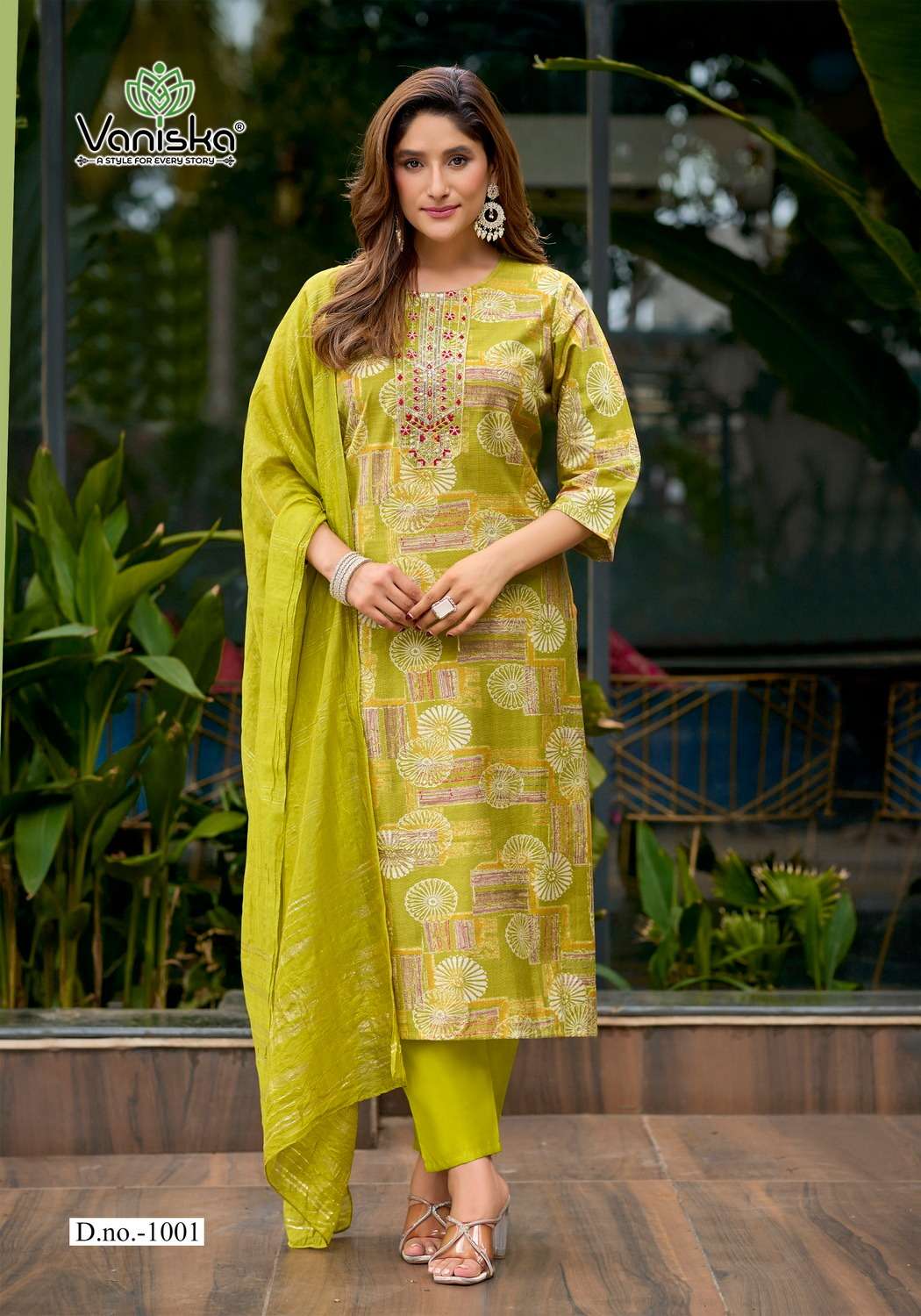 VANISKA FIONA STRAIGHT STYLE  KURTI WITH PANT &  DUPATTA SET 