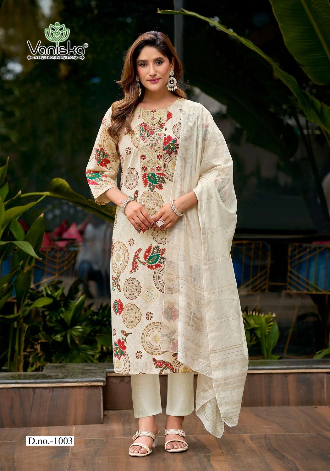 VANISKA FIONA STRAIGHT STYLE  KURTI WITH PANT &  DUPATTA SET 