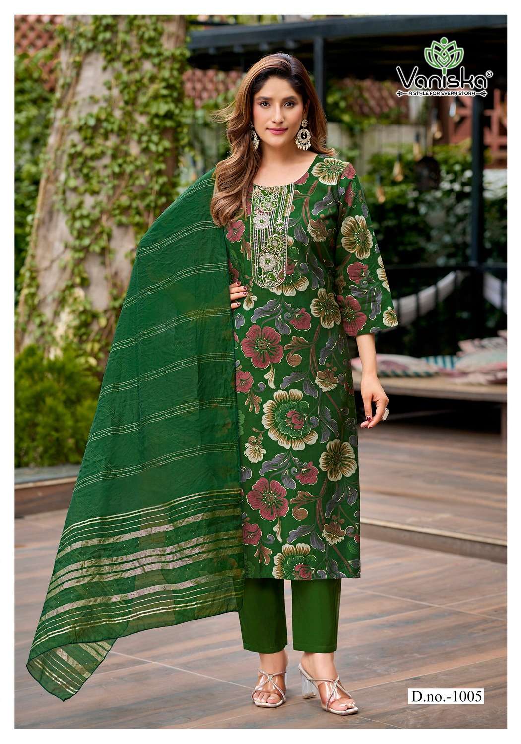 VANISKA FIONA STRAIGHT STYLE  KURTI WITH PANT &  DUPATTA SET 