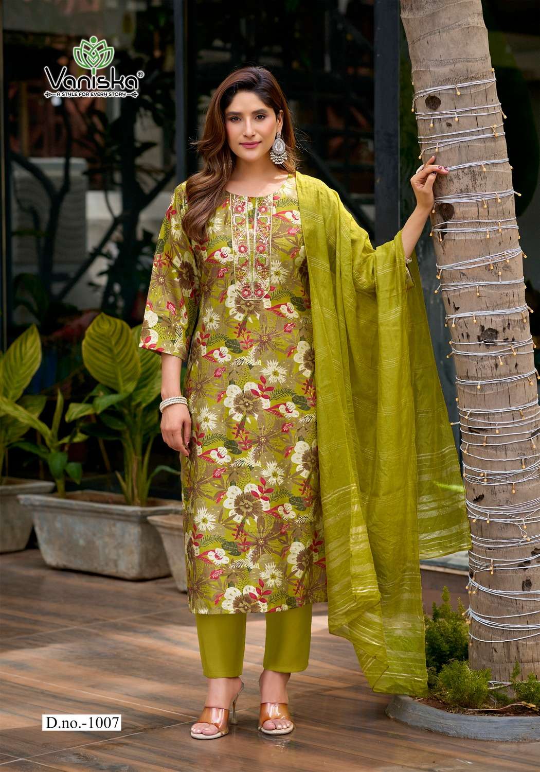 VANISKA FIONA STRAIGHT STYLE  KURTI WITH PANT &  DUPATTA SET 