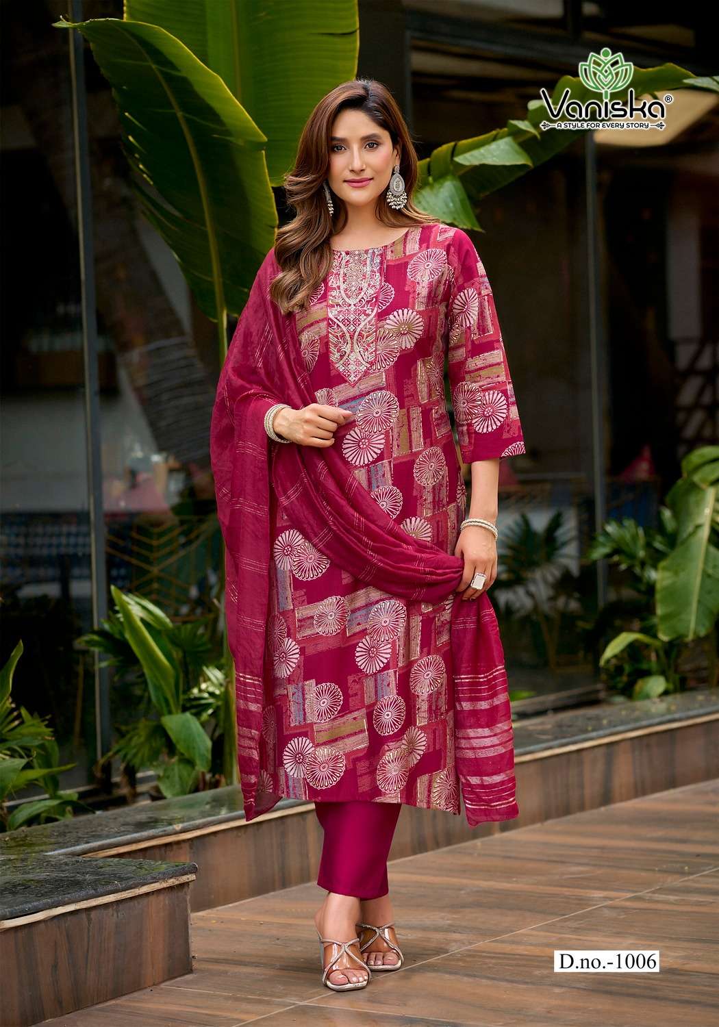 VANISKA FIONA STRAIGHT STYLE  KURTI WITH PANT &  DUPATTA SET 