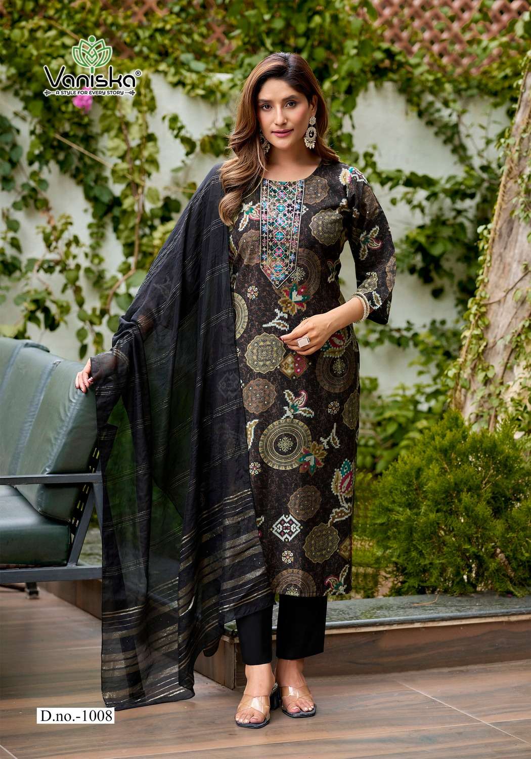 VANISKA FIONA STRAIGHT STYLE  KURTI WITH PANT &  DUPATTA SET 