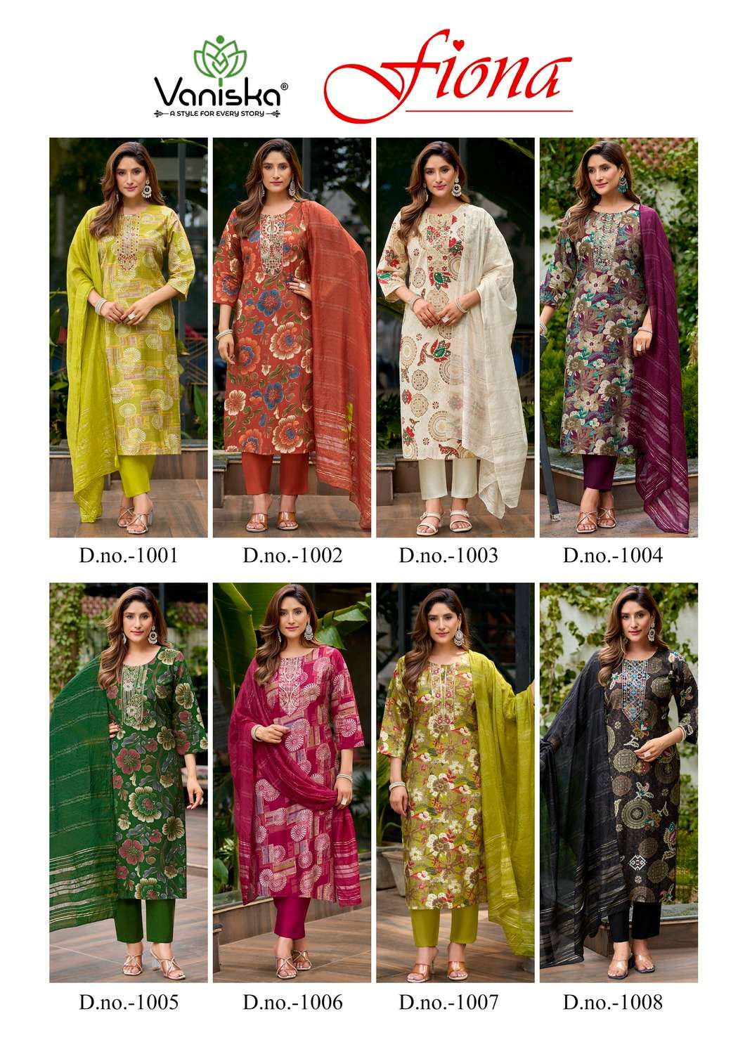 VANISKA FIONA STRAIGHT STYLE  KURTI WITH PANT &  DUPATTA SET 
