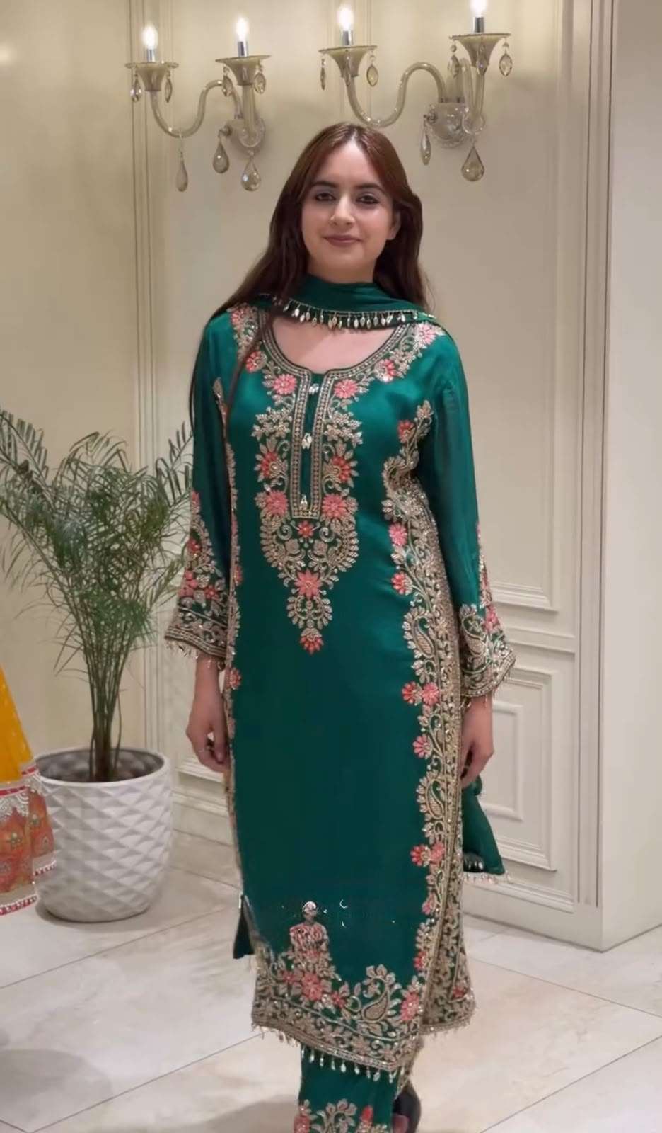 AD 240 GEORGETTE HEAVY EMBROIDERED DESIGNER PARTY WEAR LADIES SUIT