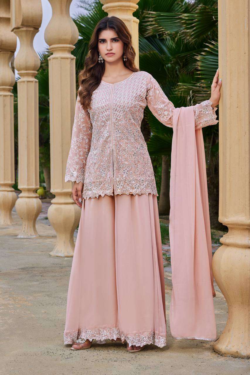 AD 245 FOX GEORGETTE HEAVY DESIGNER PARTY WEAR LADIES SUIT