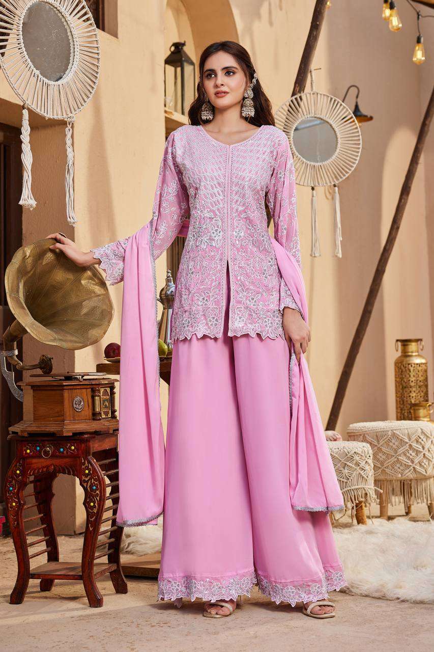 AD 245 FOX GEORGETTE HEAVY DESIGNER PARTY WEAR LADIES SUIT