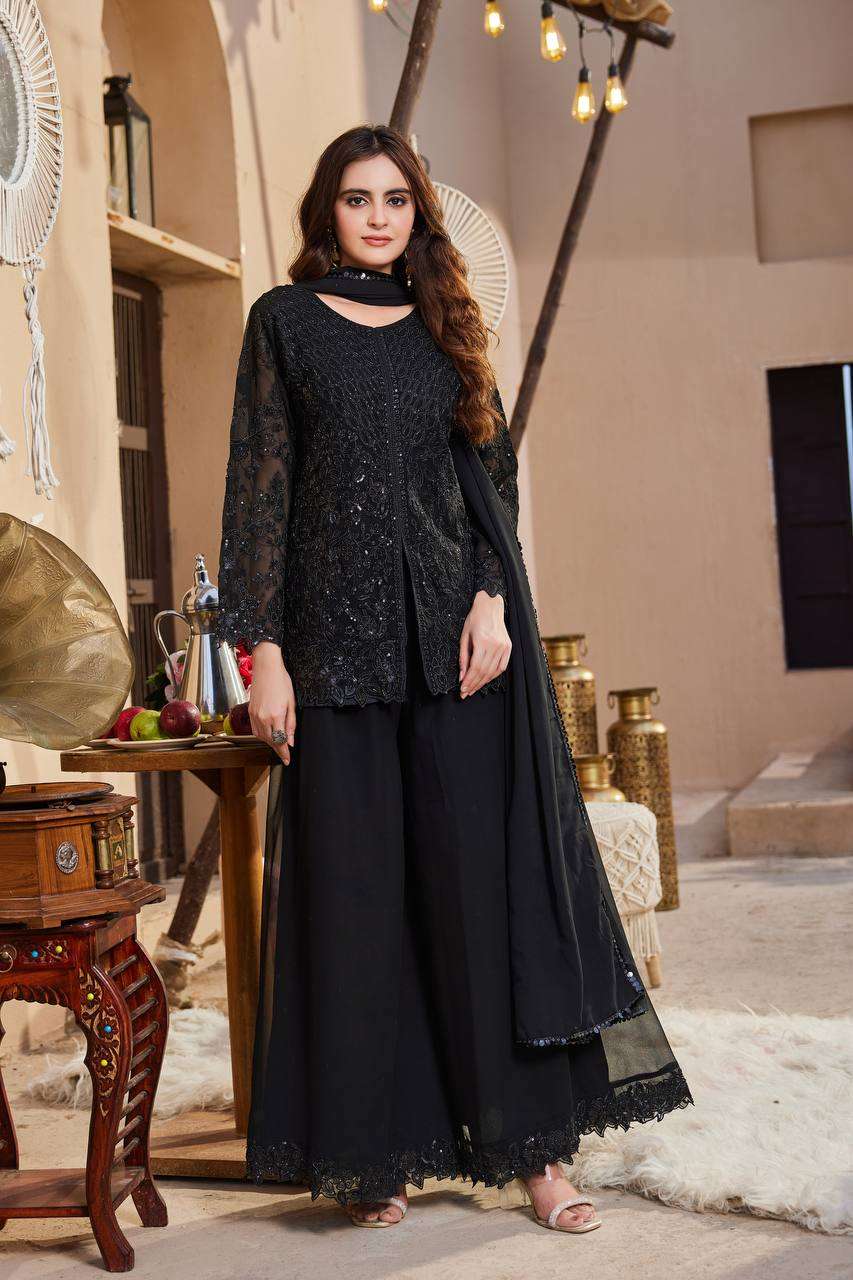 AD 245 FOX GEORGETTE HEAVY DESIGNER PARTY WEAR LADIES SUIT