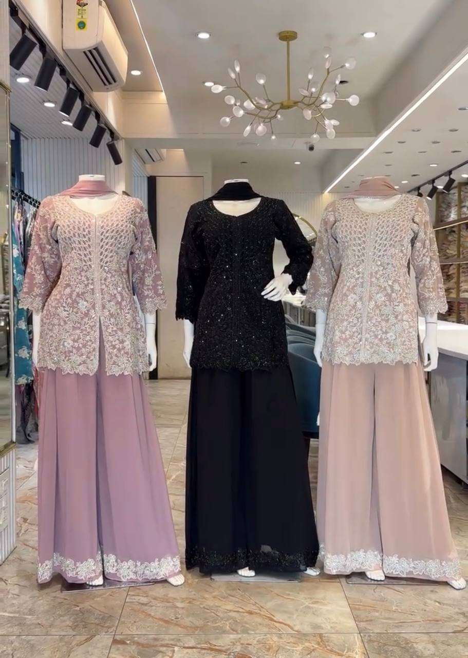 AD 245 FOX GEORGETTE HEAVY DESIGNER PARTY WEAR LADIES SUIT