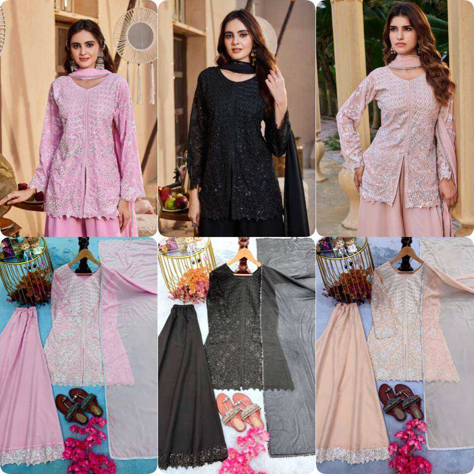 AD 245 FOX GEORGETTE HEAVY DESIGNER PARTY WEAR LADIES SUIT