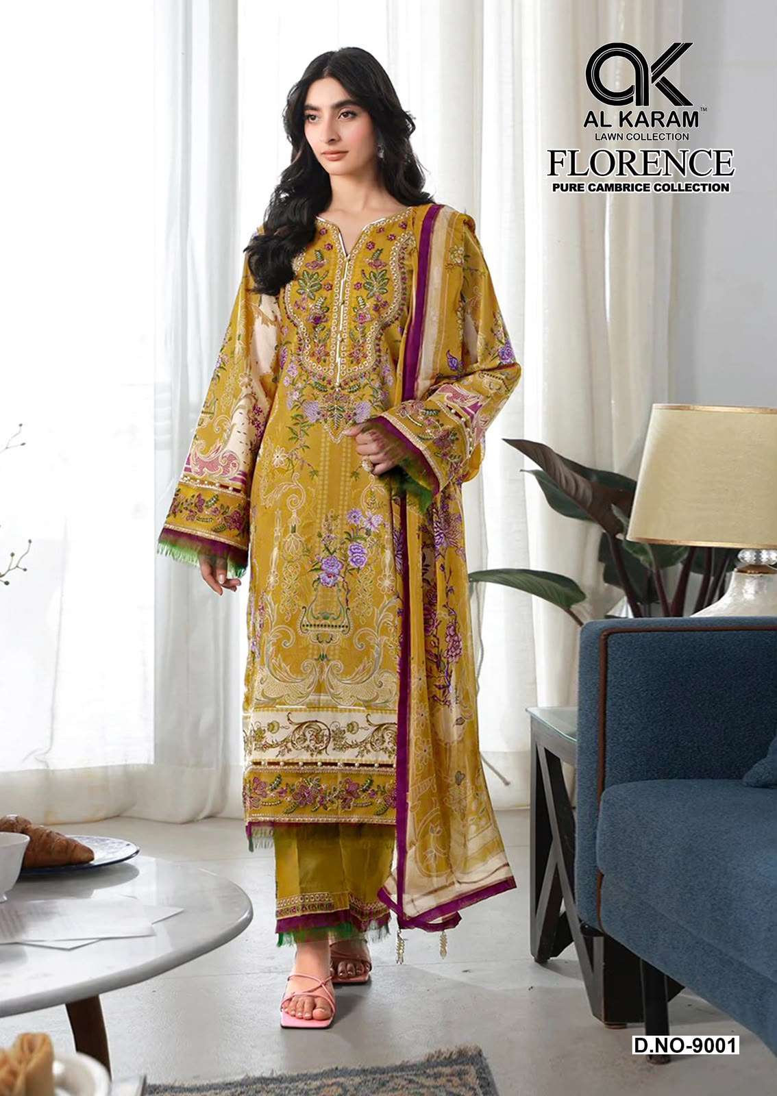 AL KARAM FLORENCE VOL 9 CAMBRIC COTTON DIGITAL PRINT SALWAR SUIT