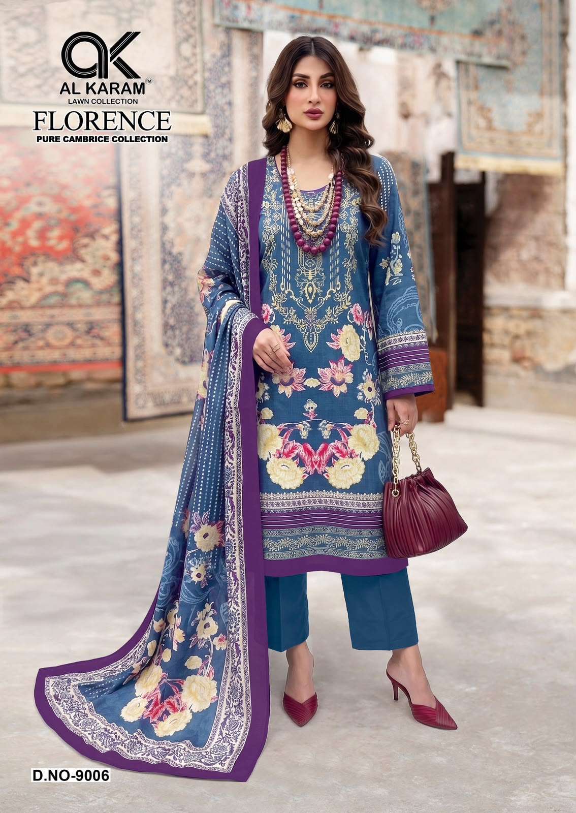 AL KARAM FLORENCE VOL 9 CAMBRIC COTTON DIGITAL PRINT SALWAR SUIT