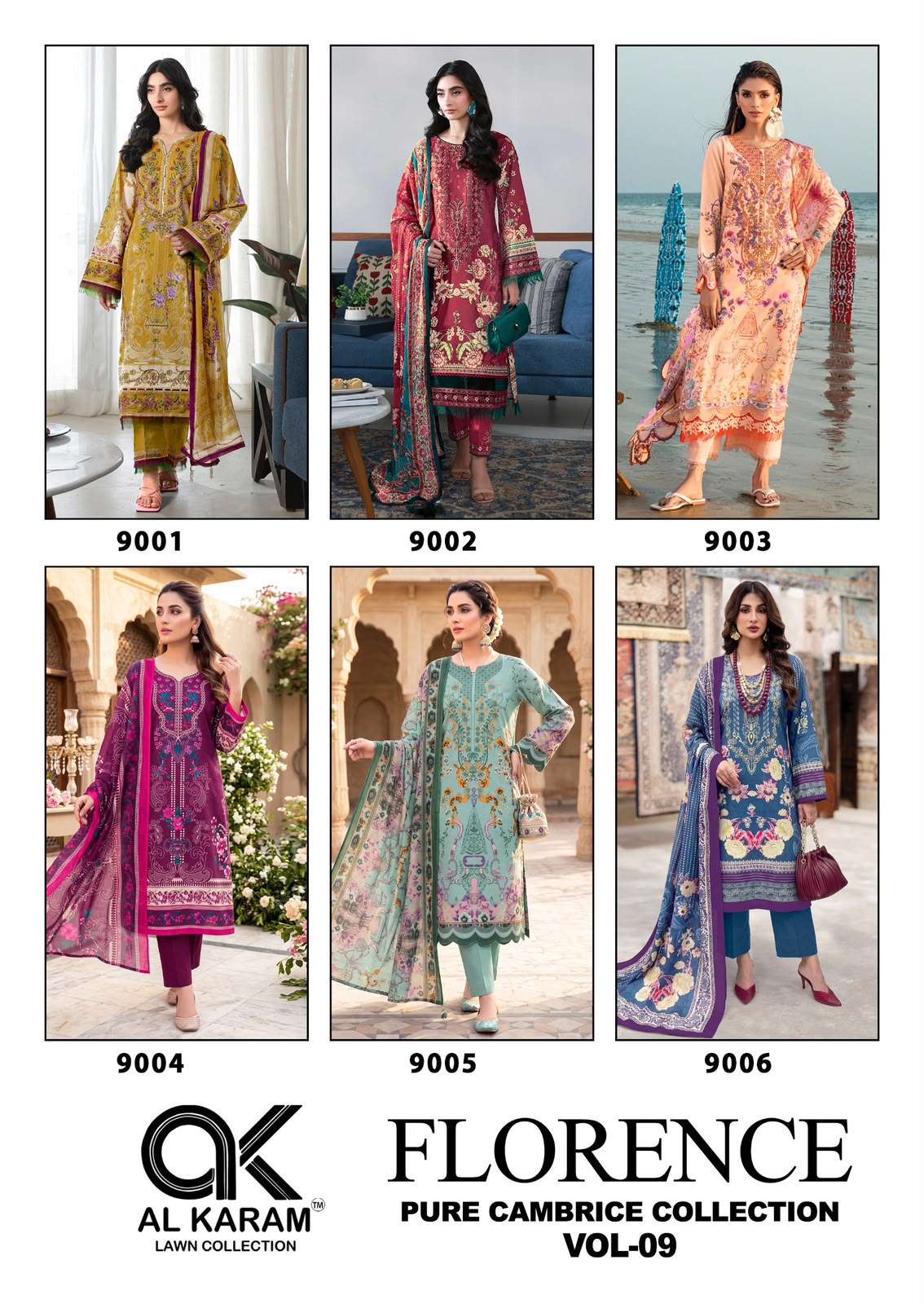 AL KARAM FLORENCE VOL 9 CAMBRIC COTTON DIGITAL PRINT SALWAR SUIT