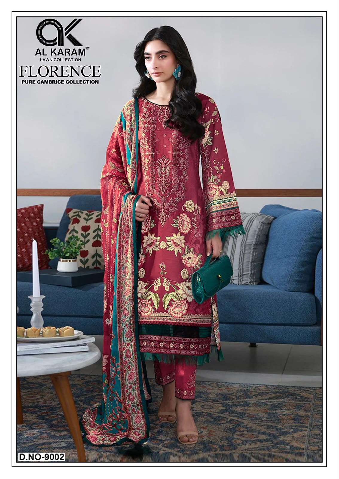 AL KARAM FLORENCE VOL 9 CAMBRIC COTTON DIGITAL PRINT SALWAR SUIT