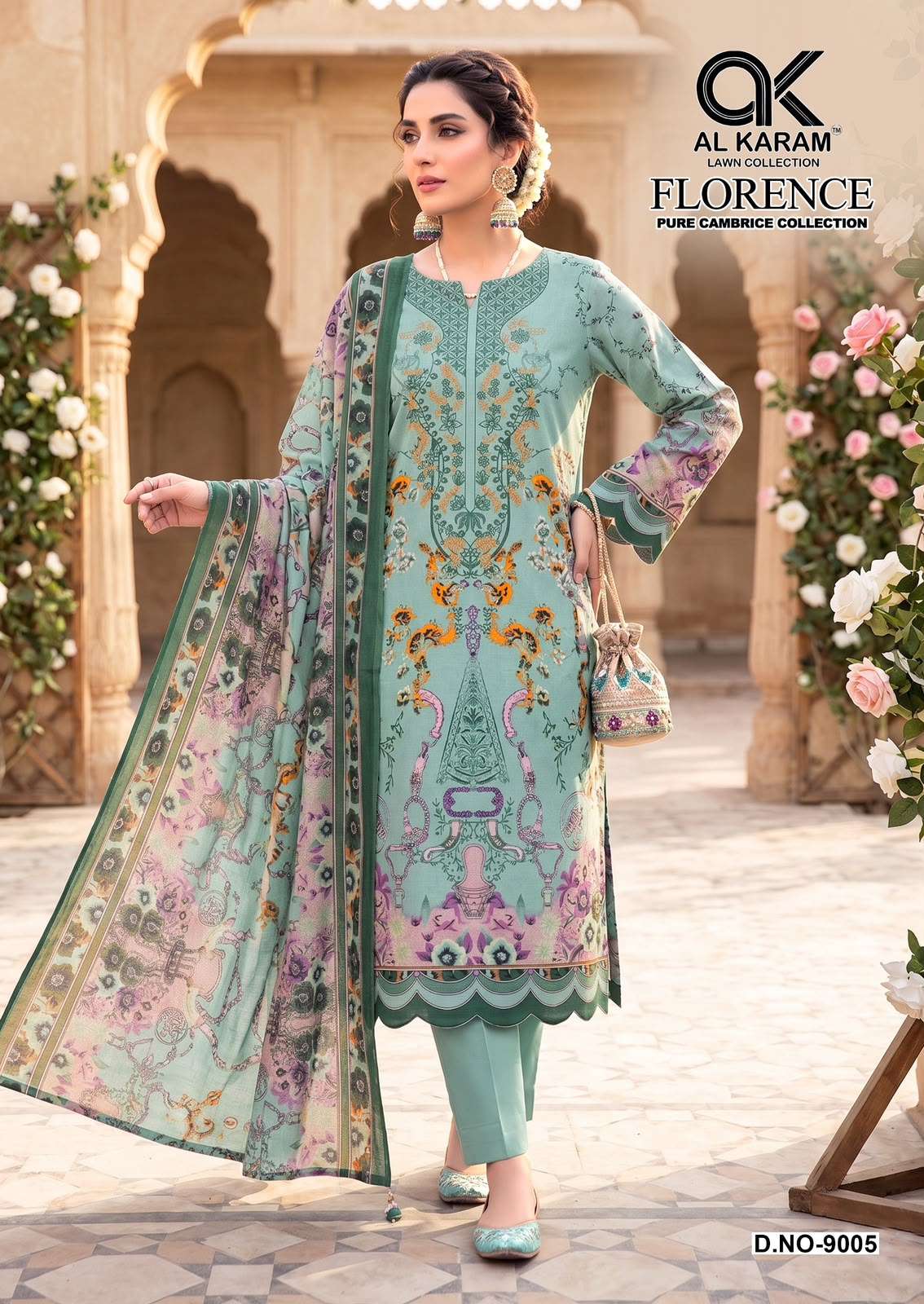 AL KARAM FLORENCE VOL 9 CAMBRIC COTTON DIGITAL PRINT SALWAR SUIT