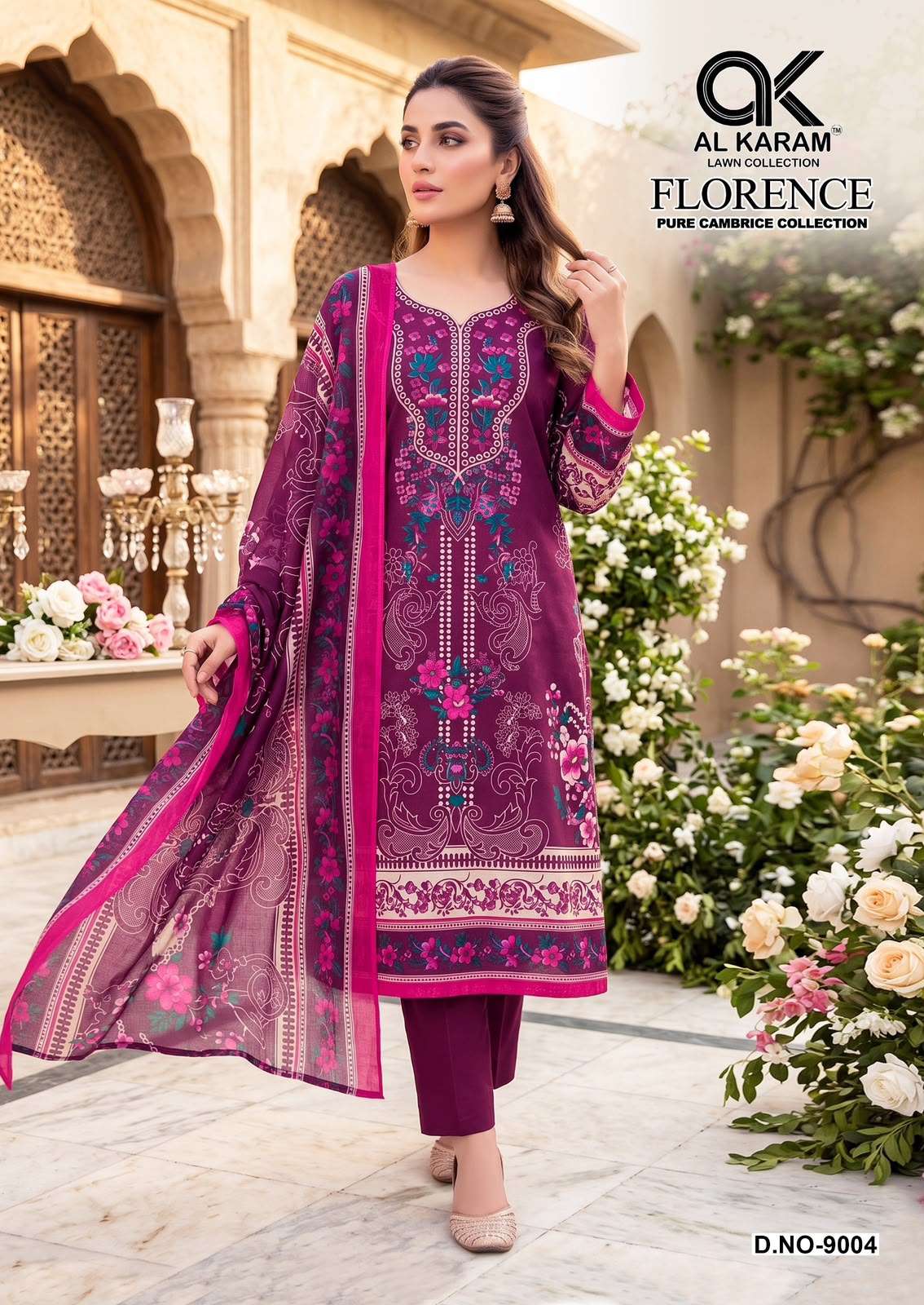 AL KARAM FLORENCE VOL 9 CAMBRIC COTTON DIGITAL PRINT SALWAR SUIT