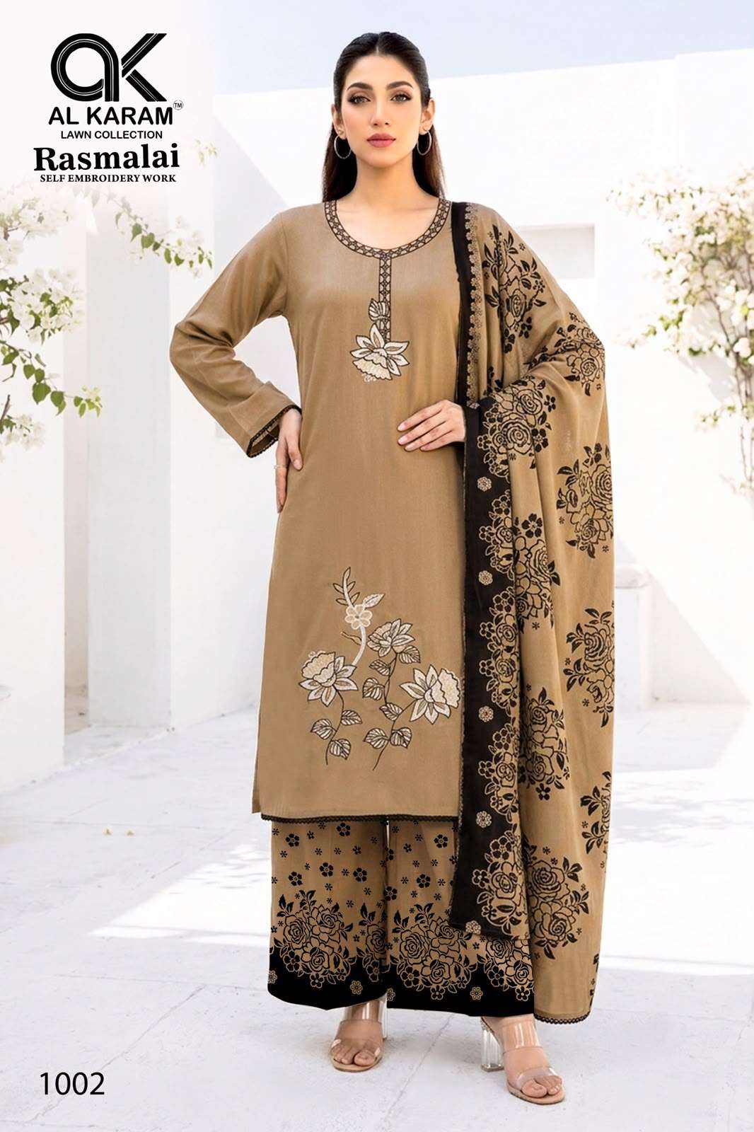 AL KARAM RASMALAI RAYON FANCY EMBROIDERIES WORK SUIT