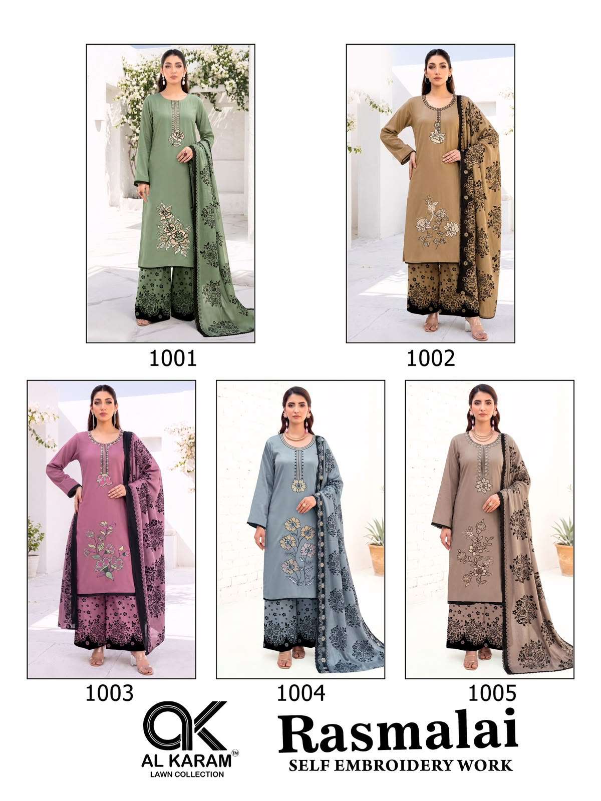 AL KARAM RASMALAI RAYON FANCY EMBROIDERIES WORK SUIT