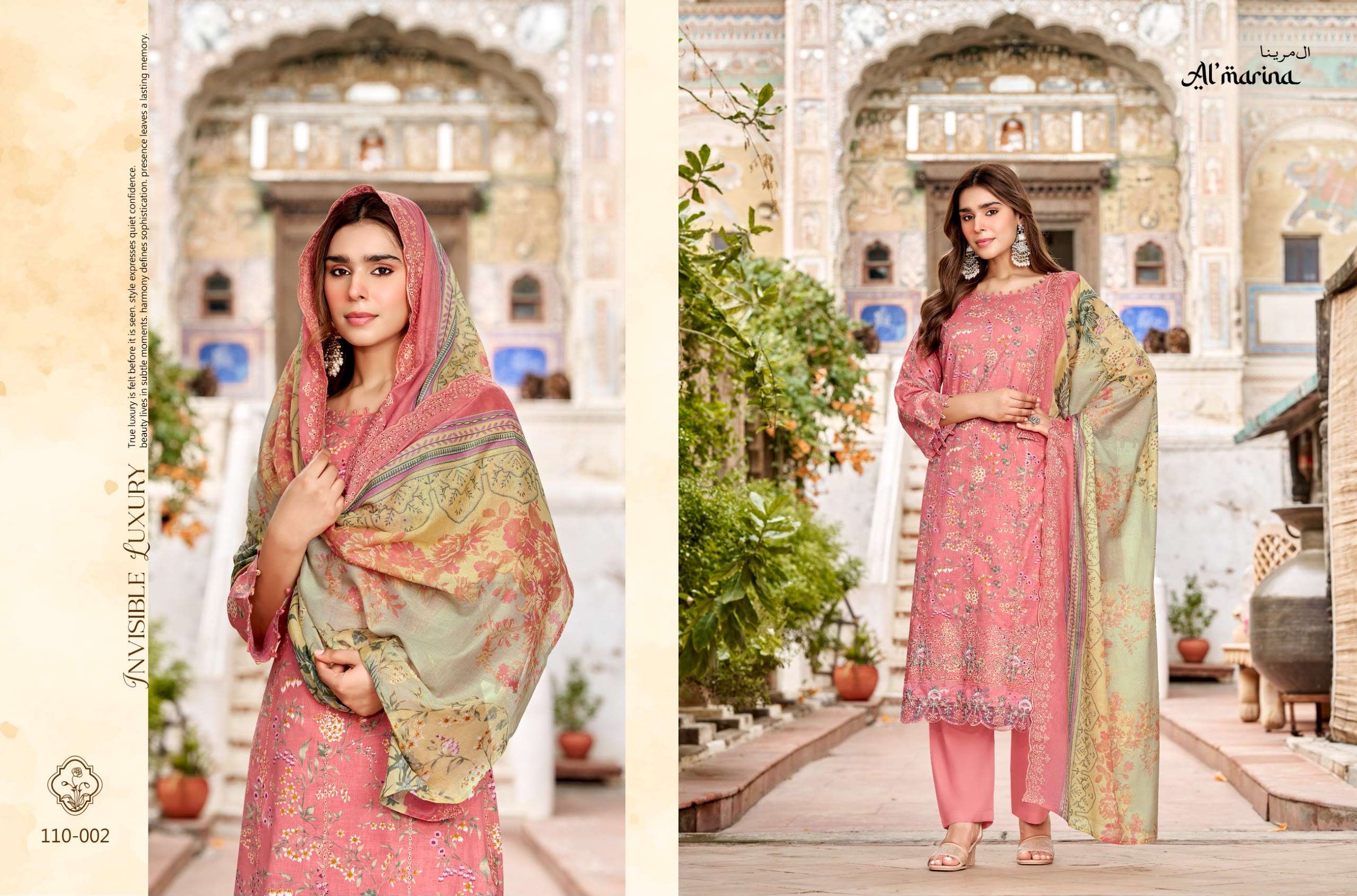 AL MARINA CHIKANKARI VOL 6 COTTON DIGITAL PRINT WITH EMBROIDERIES WORK SUIT
