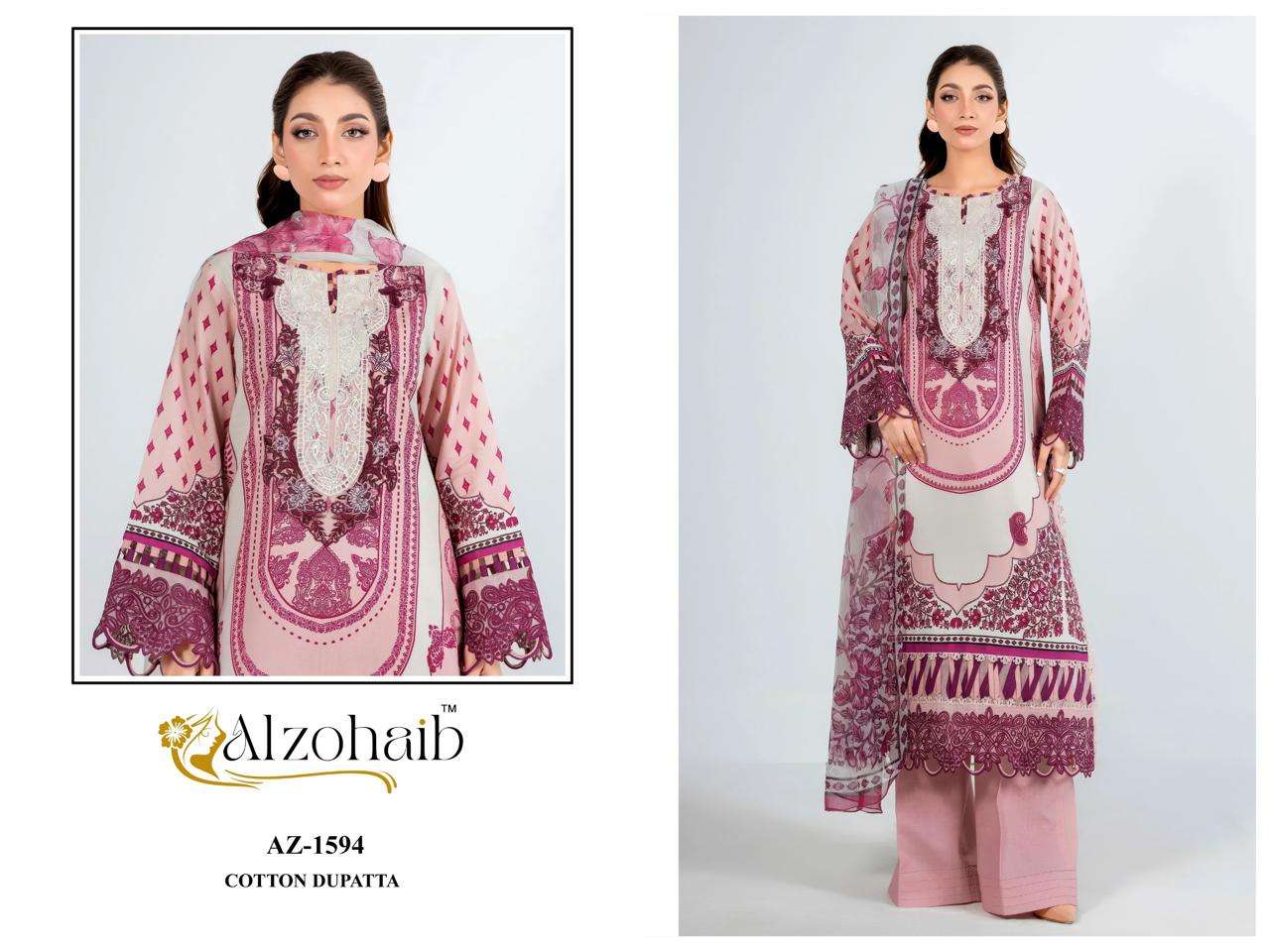 AL ZOHAIB ANISA VOL 2 COTTON DESIGNER WORK SALWAR KAMEEZ 