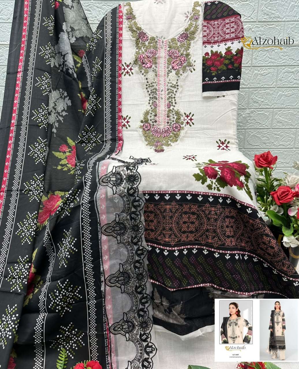 AL ZOHAIB ANISA VOL 2 COTTON DESIGNER WORK SALWAR KAMEEZ 