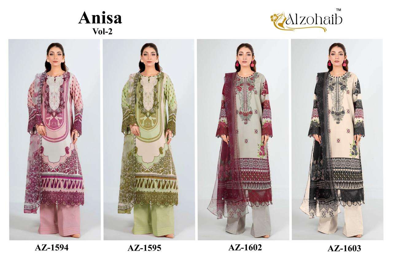 AL ZOHAIB ANISA VOL 2 COTTON DESIGNER WORK SALWAR KAMEEZ 
