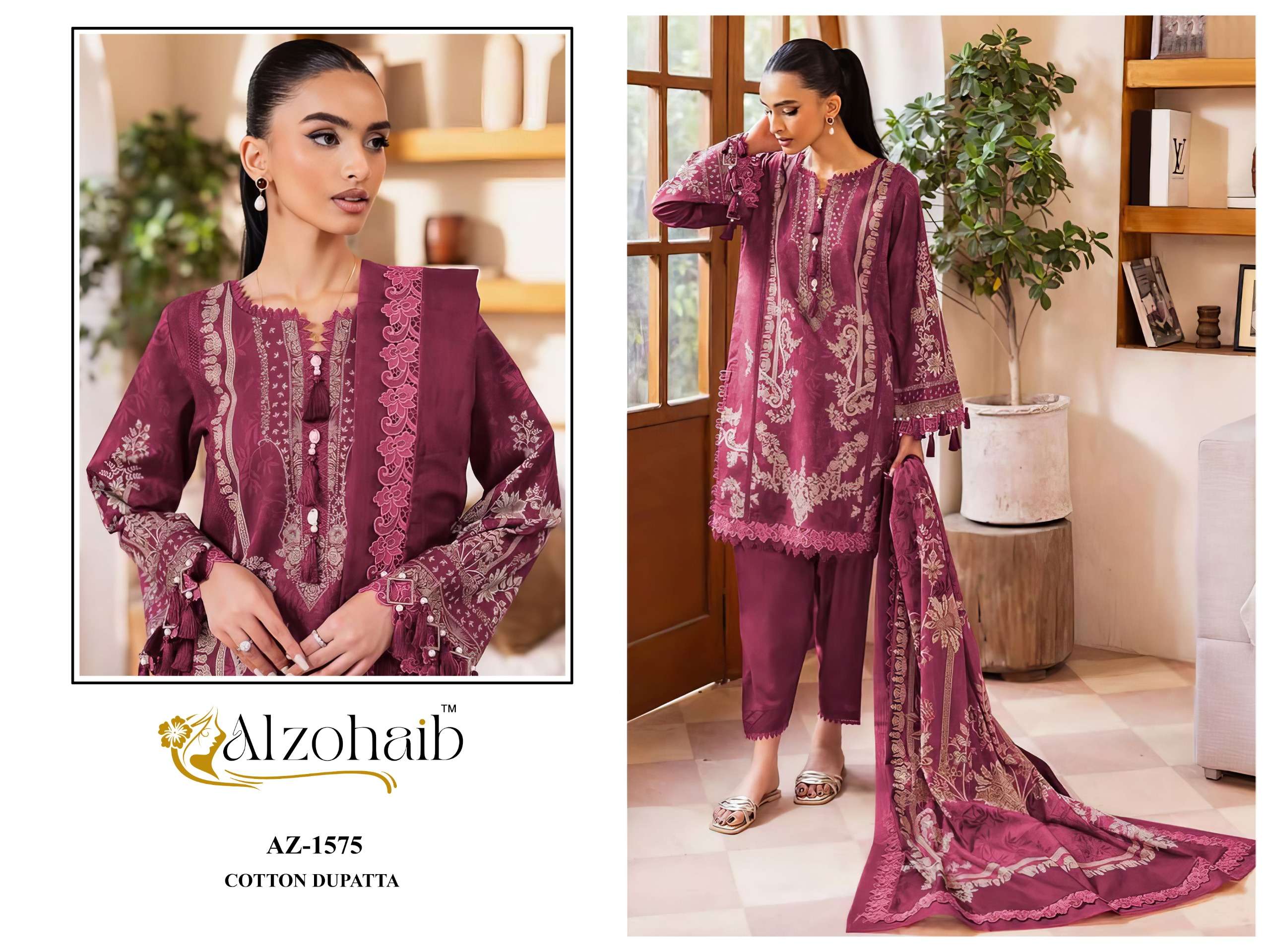 AL ZOHAIB NOURA VOL 1 COTTON PATCH EMBROIDERY WORK SALWAR KAMEEZ 