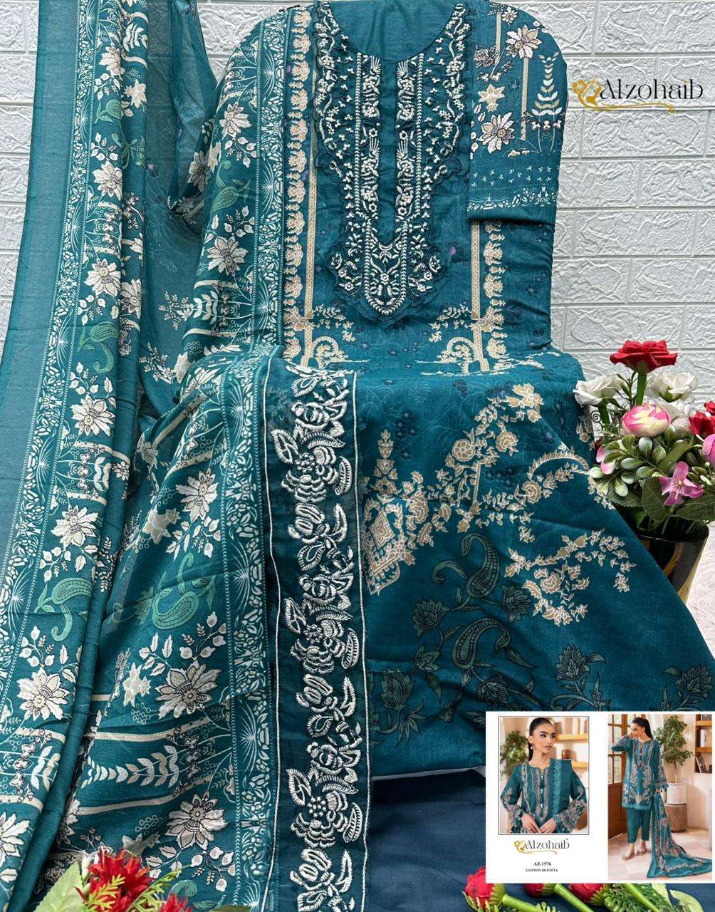 AL ZOHAIB NOURA VOL 1 COTTON PATCH EMBROIDERY WORK SALWAR KAMEEZ 
