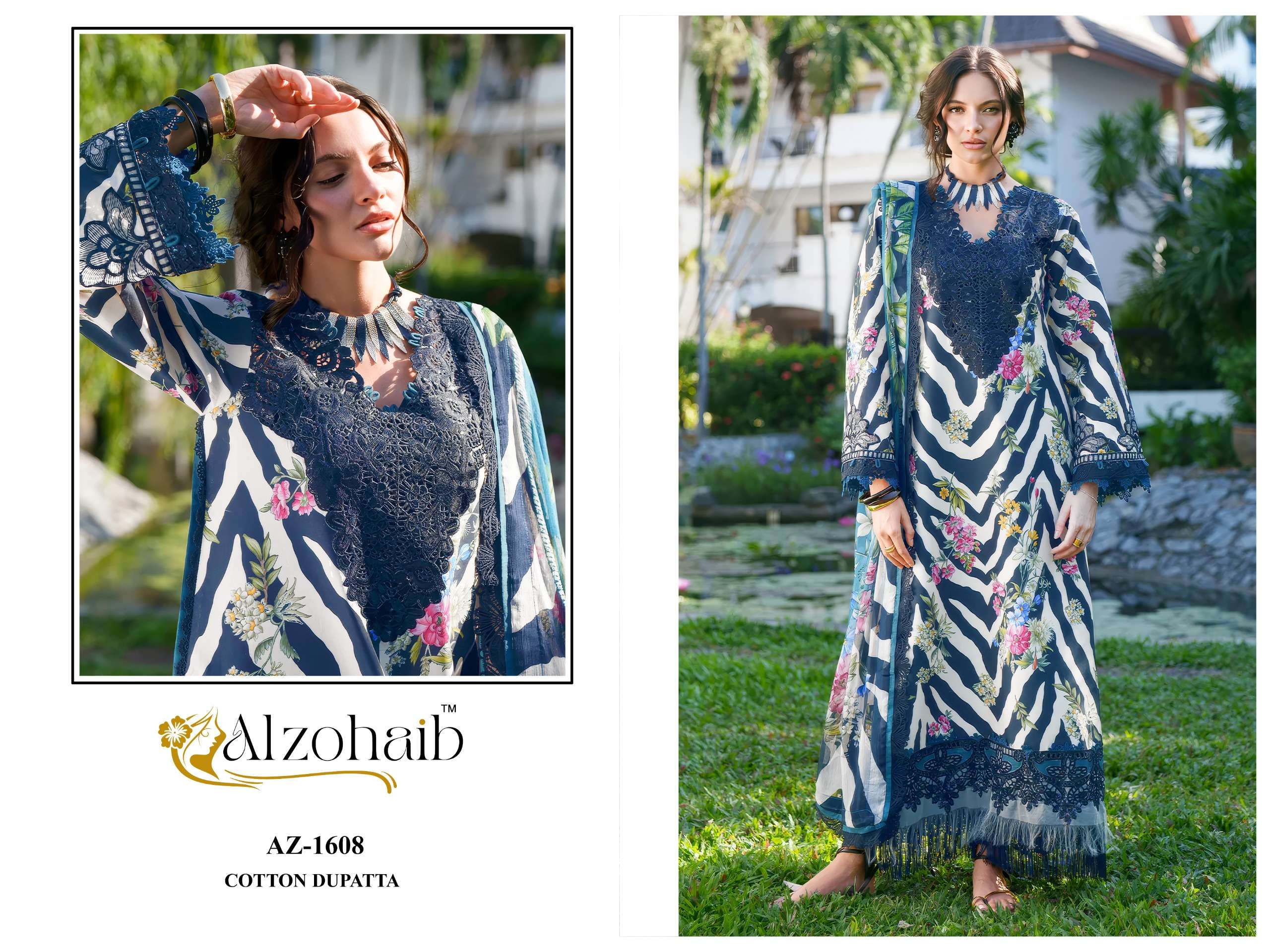 AL ZOHAIB NOURA VOL 1 COTTON PATCH EMBROIDERY WORK SALWAR KAMEEZ 