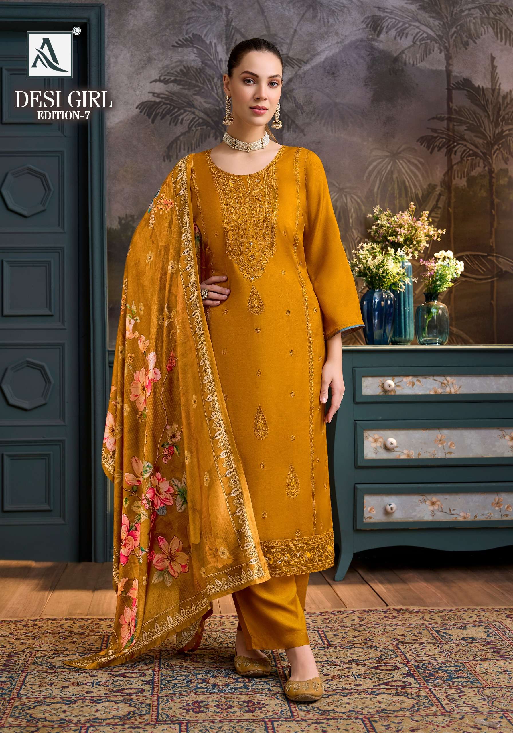 ALOK SUITS DESI GIRL EDITION 7 VISCOSE EMBROIDERY DESIGNER WORK SUIT