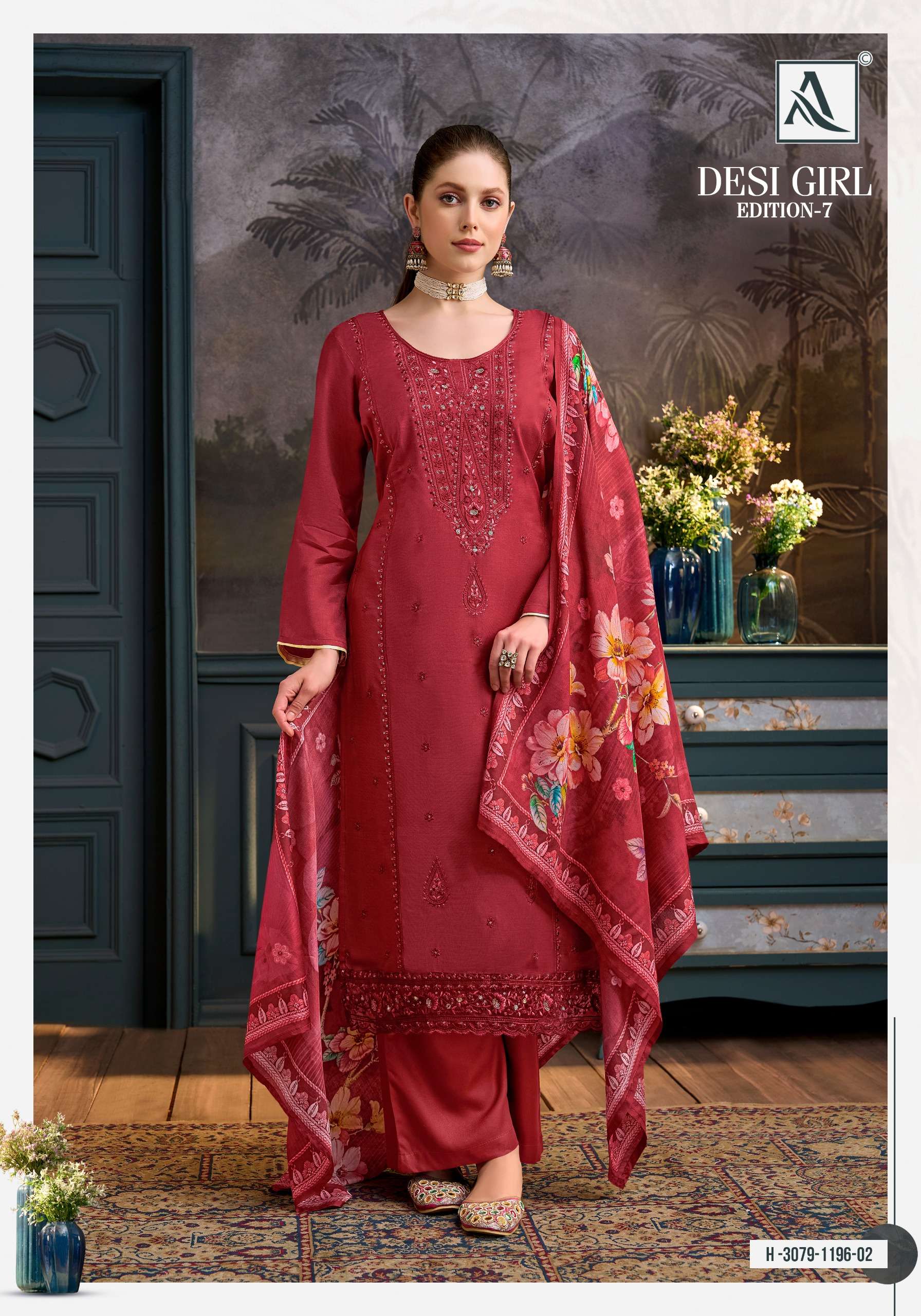 ALOK SUITS DESI GIRL EDITION 7 VISCOSE EMBROIDERY DESIGNER WORK SUIT